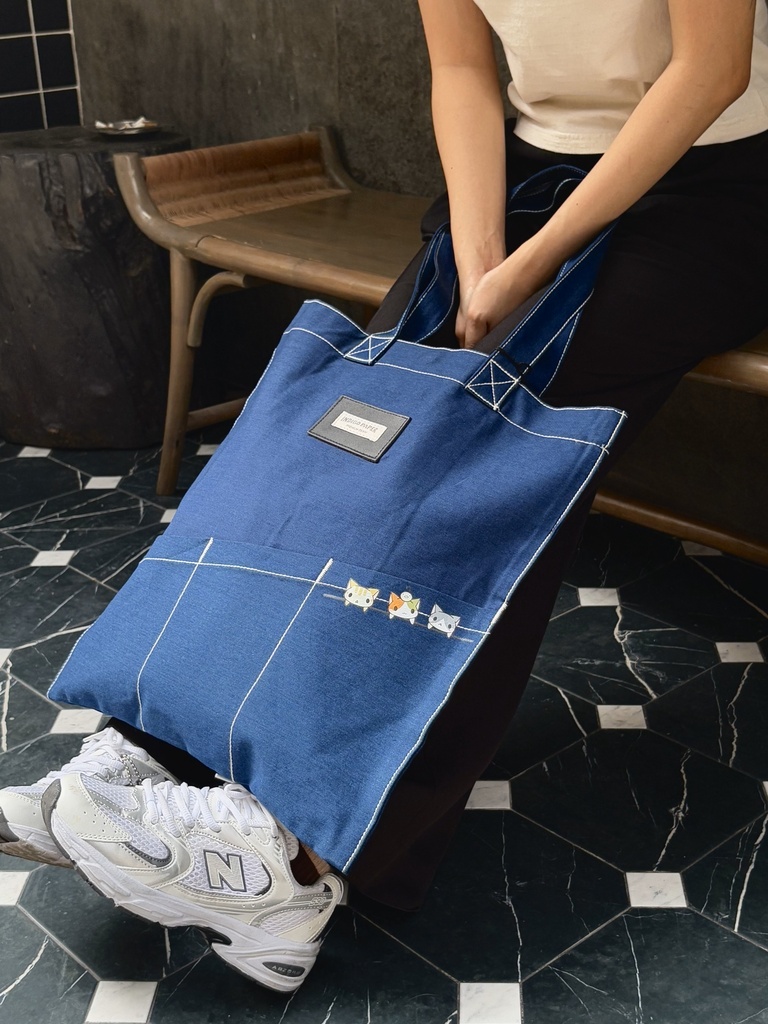 Indigo Paper 3 pocket Tote Bag