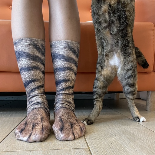 Realistic 3D cat paw socks